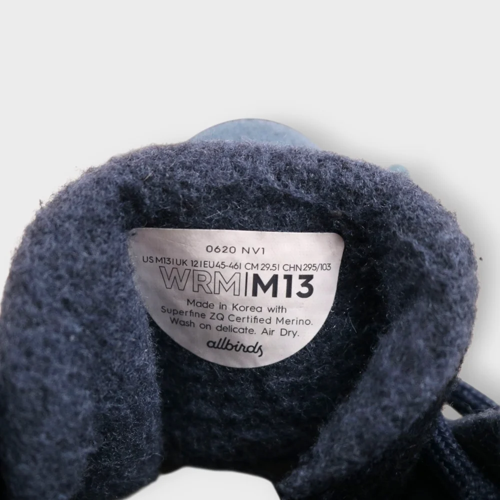 Allbirds WRM Wool Runner Mizzle Men's Running Shoes Size 13 Blue